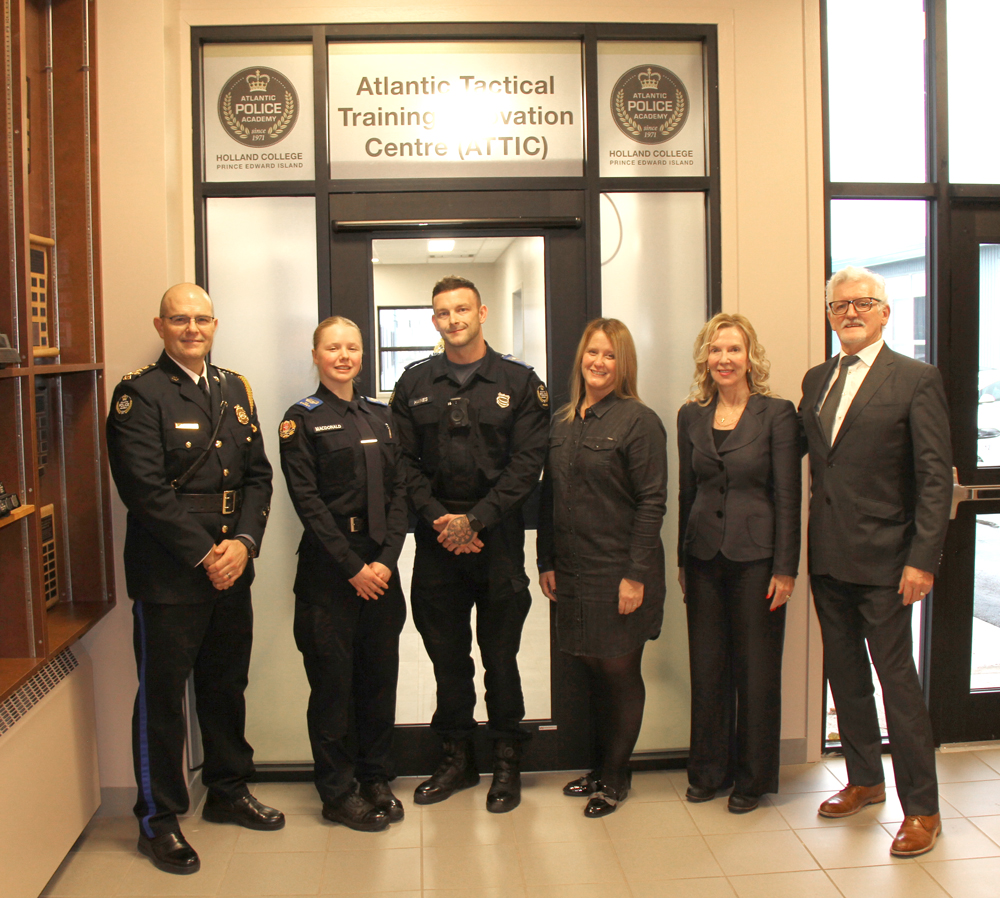Jeff Minten, Executive Director, Atlantic Police Academy, Cadet Hayden MacDonald, student, Professional Firefighter program, Cadet Jordan Haines, student, Police Science (Cadet) program, The Hon. Jenn Redmond, Minister of Workforce, Advanced Learning and Population and Minister Responsible for the Status of Women, Jessie Inman, Chair, Holland College Board of Governors, Dr. Sandy MacDonald, President & CEO of Holland College