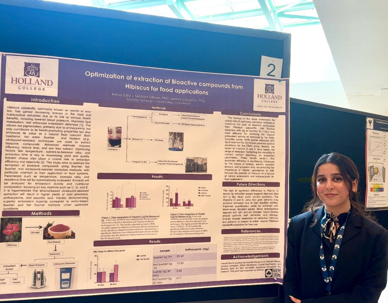 Amna presents her poster at the Atlantic Biocon
