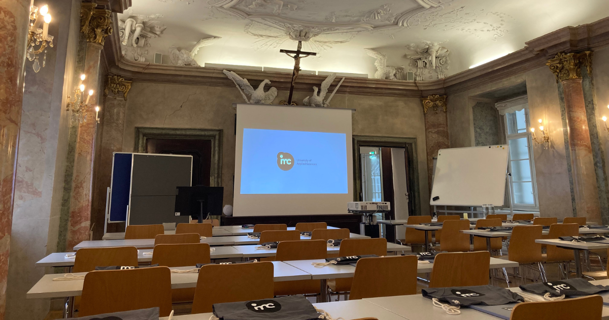 a classroom at IMC Krems University