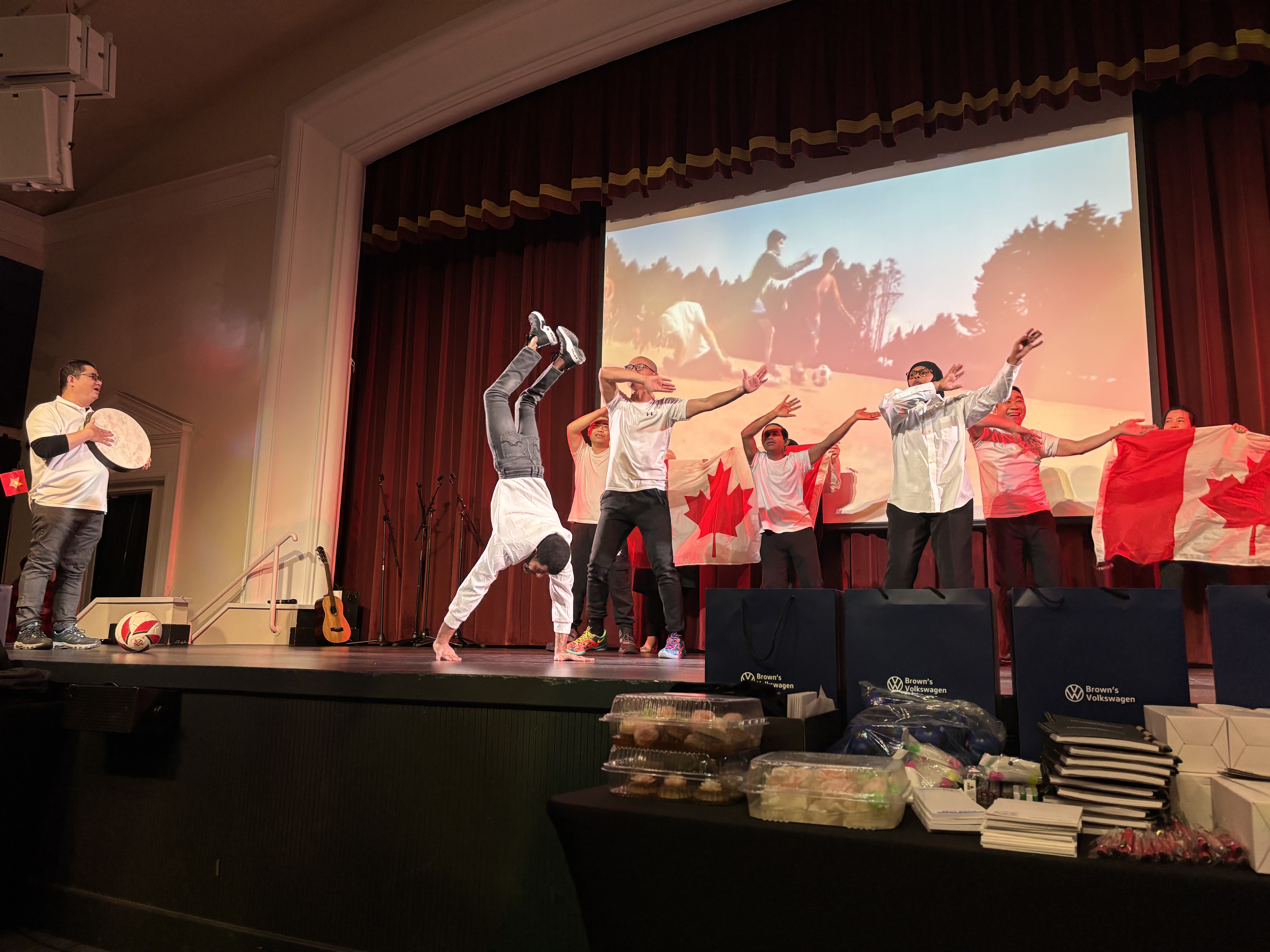 ELT hospitality perform Waivin' flag at Florece Simmons Performance Hall