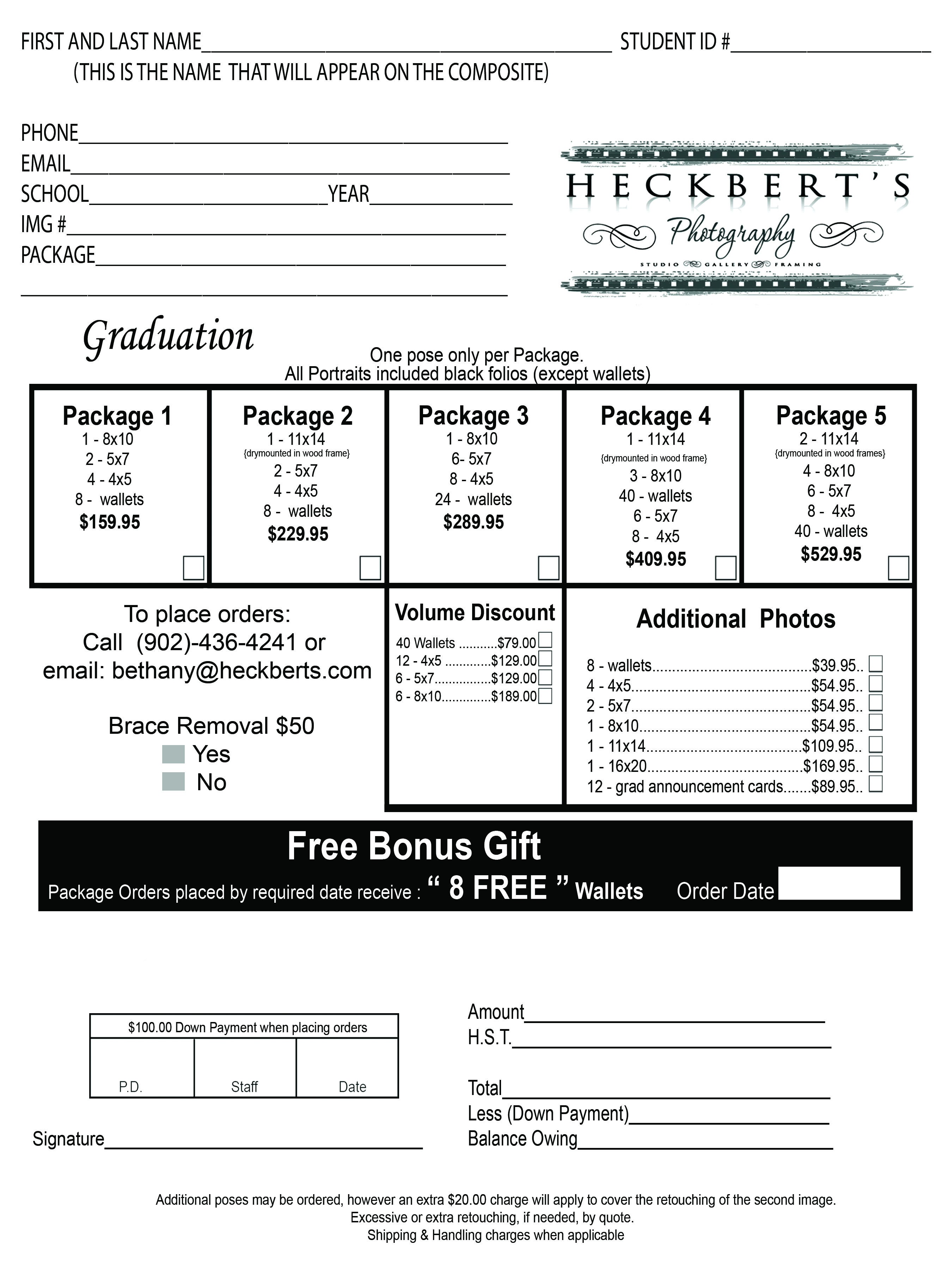 Grad portrait pricing